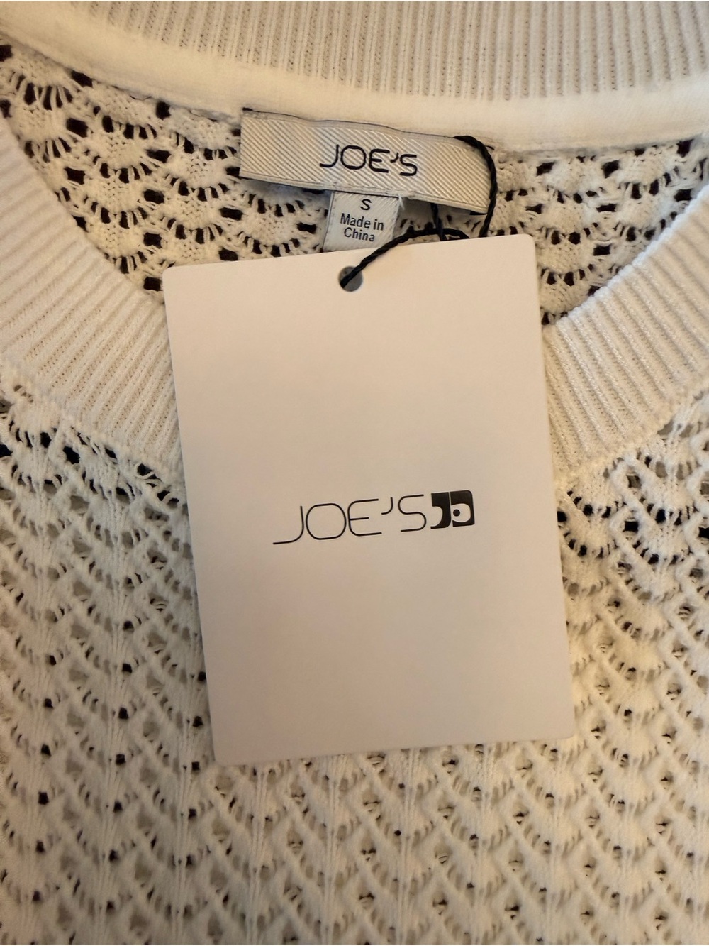 JOE'S JEANS The Crochet Baby Tee in Ecru Size Small - Picture 6 of 8